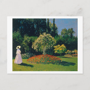 Frau im Garten, Monet Postkarte