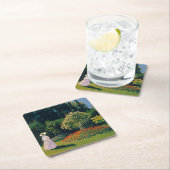 Frau im Garten, Monet Rechteckiger Pappuntersetzer (Vor Ort)