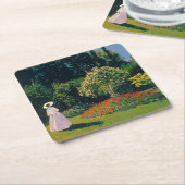 Frau im Garten, Monet Rechteckiger Pappuntersetzer (angewinkelt)