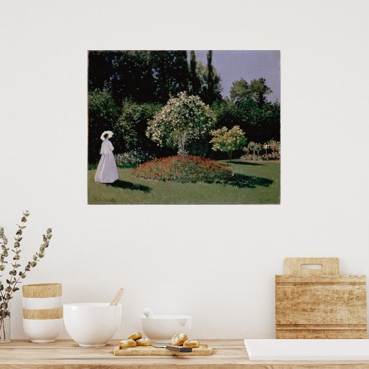 Frau im Garten. Sainte-Adress Poster (Küche)