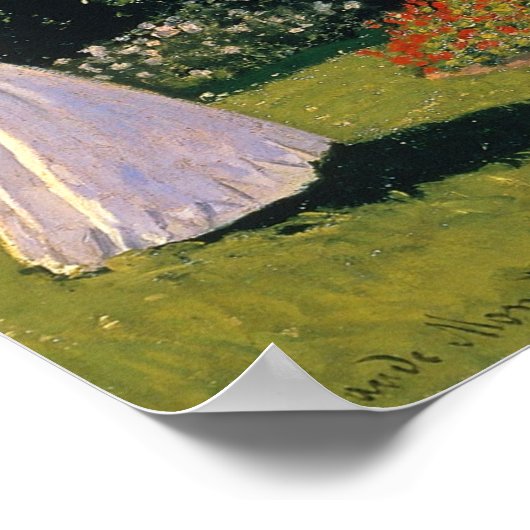 Frau im Garten von Claude Monet Poster (Ecke)