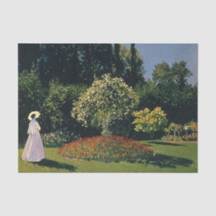 Frau im Garten von Claude Monet Seidenpapier