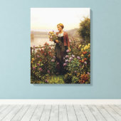 Frau im Garten von Daniel Ridgway Knight Leinwanddruck (Insitu (Holzboden))