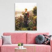 Frau im Garten von Daniel Ridgway Knight Leinwanddruck (Insitu (Wohnzimmer))
