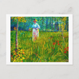 Frau im Garten von Vincent Van Gogh Postkarte