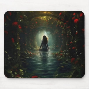 Frau im geheimnisvollen Tunnel Mousepad