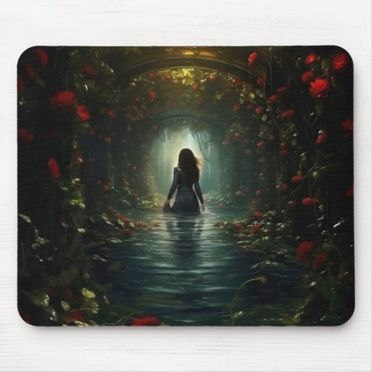 Frau im geheimnisvollen Tunnel Mousepad (Vorne)