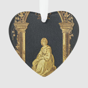 Frau im Gold Buchcover fällt Ornament