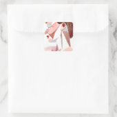 Frau im goldenen Zeitalter Quadratischer Aufkleber (Tasche)