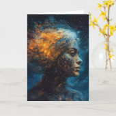 Frau im Himmel Karte (Gelbe Blume)