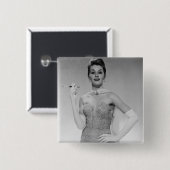 Frau im Kleid Button (Vorne & Hinten)