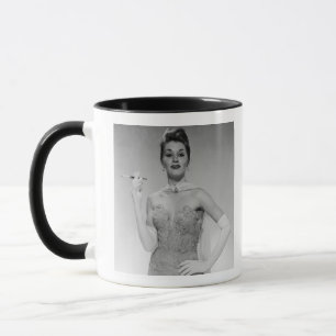 Frau im Kleid Tasse