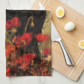 Frau im Mohnfeld Küchentuch (Viertel Falte)