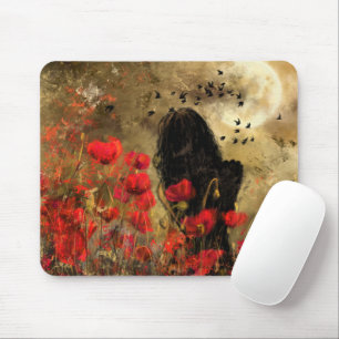 Frau im Mohnfeld - Originale Malerei Mousepad