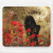 Frau im Mohnfeld - Originale Malerei Mousepad (Vorne)