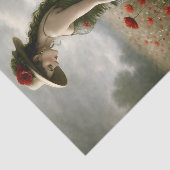 Frau im Mohnfeld Sommerwiese Decoupage Seidenpapier (Ausschnitt)