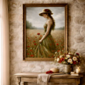 Frau im Mohnfeld Sommerwiese Decoupage Seidenpapier