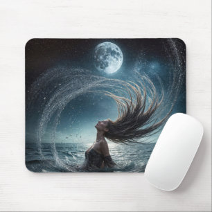 Frau im Mondschein Mousepad
