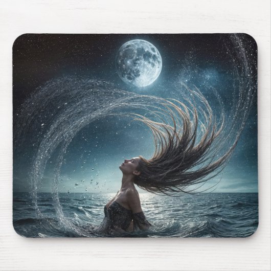 Frau im Mondschein Mousepad (Vorne)