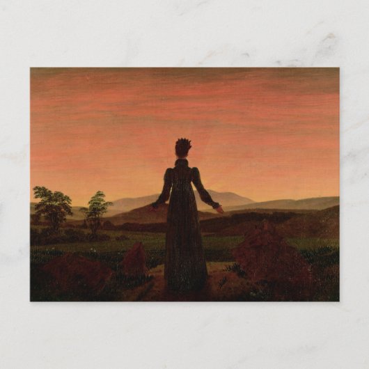 Frau im Morgengrauen Postkarte (Vorderseite)