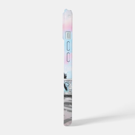 Frau im Pariser Eiffelturm-Individuelle Name iPhone 15 Hülle (Linke Seite)