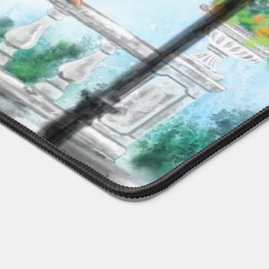 Frau im Pariser Eiffelturm Schreibtischunterlage (Ecke)