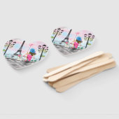 Frau im Pariser Hand-Fan-Eiffelturm Fächer (Non-assembled)