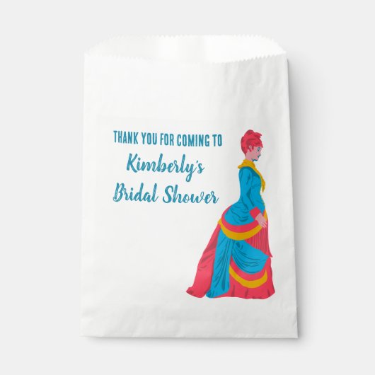 Frau im Personalisierten Brautparty "Bustle Dress" Geschenktütchen (Vorderseite)