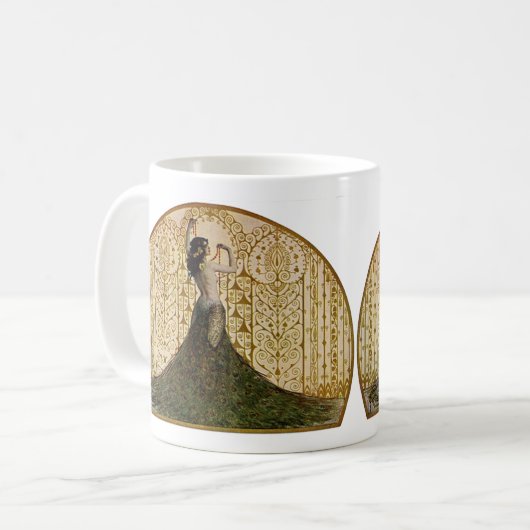 Frau im Pfauenrock Kaffeetasse (Vorderseite Links)