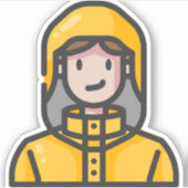 Frau im Regenmantel Aufkleber (Vorderseite)