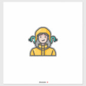 Frau im Regenmantel Aufkleber (Blatt)