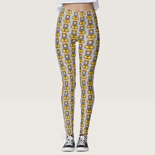 Frau im Regenmantel Leggings (Vorderseite)
