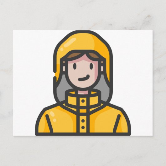 Frau im Regenmantel Postkarte (Vorderseite)