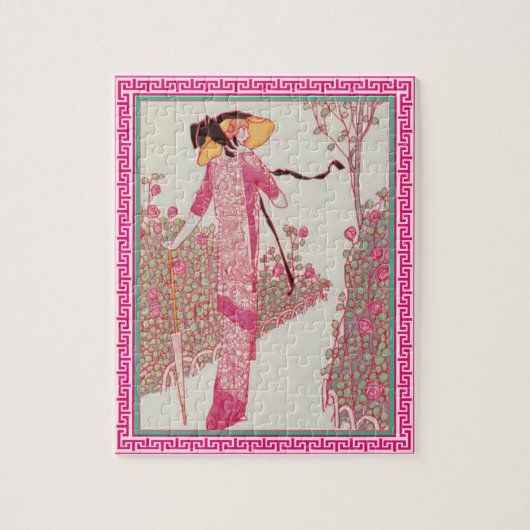 Frau im rosa Puzzle (Vertikal)