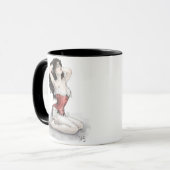 Frau im Roten Korsett Tasse (Vorderseite Links)