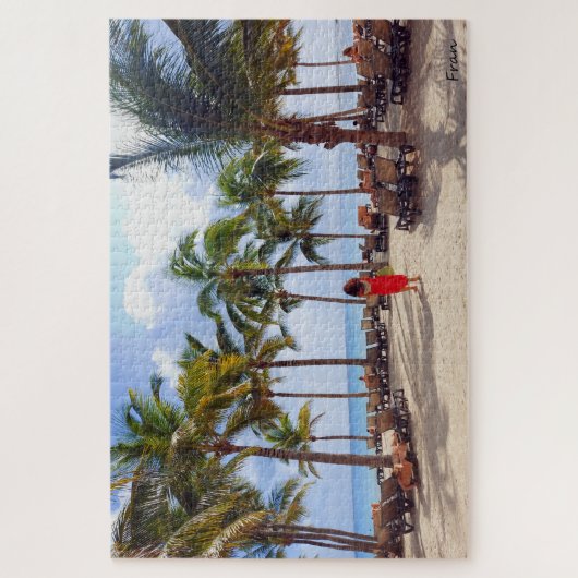 Frau im roten Puzzle (Vertikal)