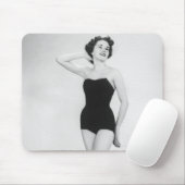 Frau im schwarzen Korsett Mousepad (Mit Mouse)