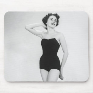 Frau im schwarzen Korsett Mousepad