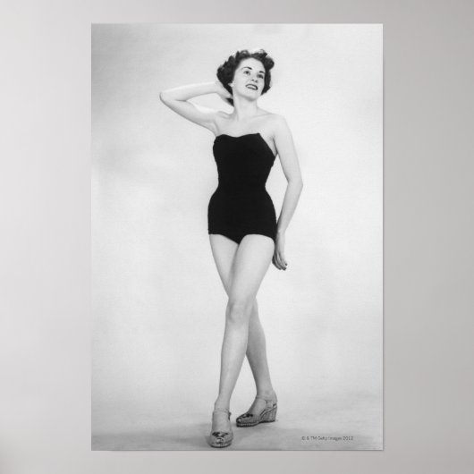 Frau im Schwarzen Korsett Poster (Vorne)