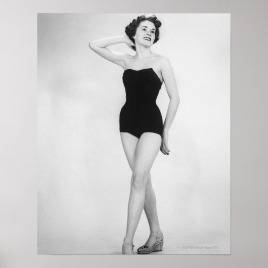 Frau im Schwarzen Korsett Poster (Vorne)