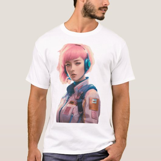 Frau im Science-Fiction-Stil T-Shirt (Vorderseite)