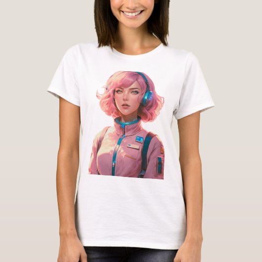 Frau im Science-Fiction-Stil T-Shirt (Vorderseite)
