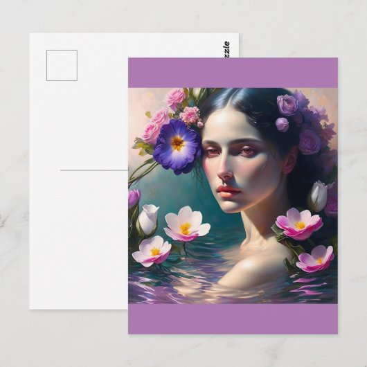 Frau im See Postkarte (Vorne/Hinten)