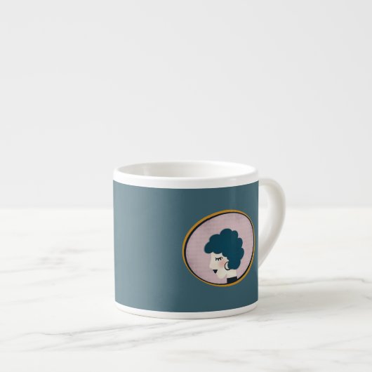 Frau im Spiegel Espressotasse (Vorderseite Rechts)