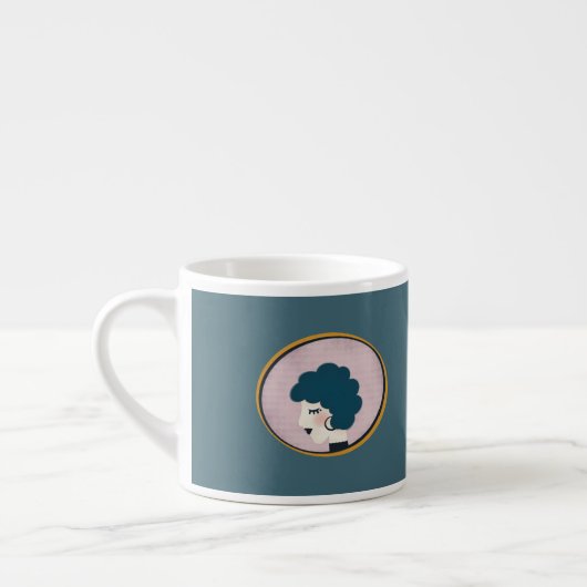 Frau im Spiegel Espressotasse (Links)