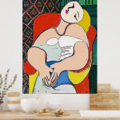 Frau im Stuhl, Text hinzufügen Poster (Küche)