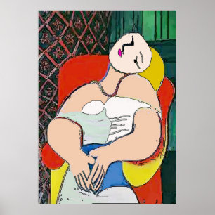 Frau im Stuhl, Text hinzufügen Poster