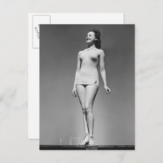Frau im Swimsuit Postkarte (Vorne/Hinten)