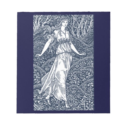 Frau im Wald Notizblock (Vorderseite)