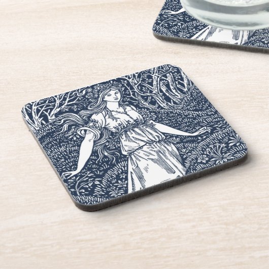 Frau im Wald Untersetzer (Linke Seite)